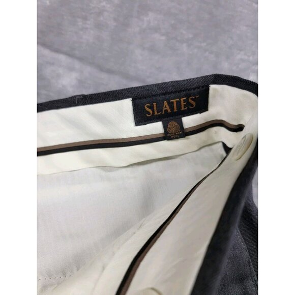 NWT Vintage Slates Levis Dress Pants Mens 38x33 Gray Pleated Cuffed Worsted Wool - Picture 7 of 9